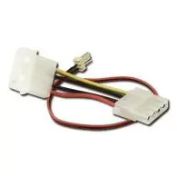 [CE316] VCOM преходник (кабел) Fan molex to 3pin, CE316, 0.2m, черен/бял/жълт